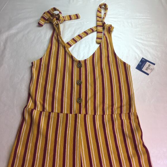 Arizona Jean Co. Striped Jumpsuit Gold Multi Small - Picture 2 of 15